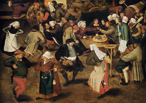 Der Hochzeitstanz in der Scheune. de Pieter Brueghel el Joven
