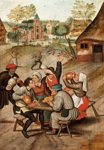 Das Frühstück der Diener nach der Hochzeit. de Pieter Brueghel el Joven
