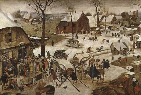 The Payment of the Tithe or The Census at Bethlehem  (for detail see 89722) de Pieter Brueghel el Joven
