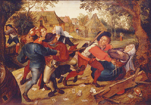 Raufende Kartenspieler de Pieter Brueghel el Joven
