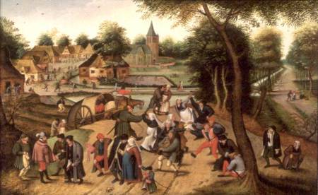 Returning from the Kermesse (panel) de Pieter Brueghel el Joven
