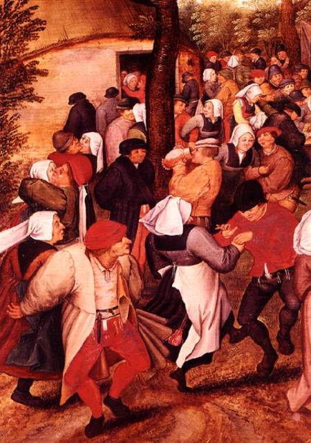 Rustic Wedding, detail of people dancing de Pieter Brueghel el Joven
