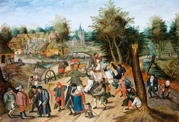 The Return from the Kermesse (panel) de Pieter Brueghel el Joven
