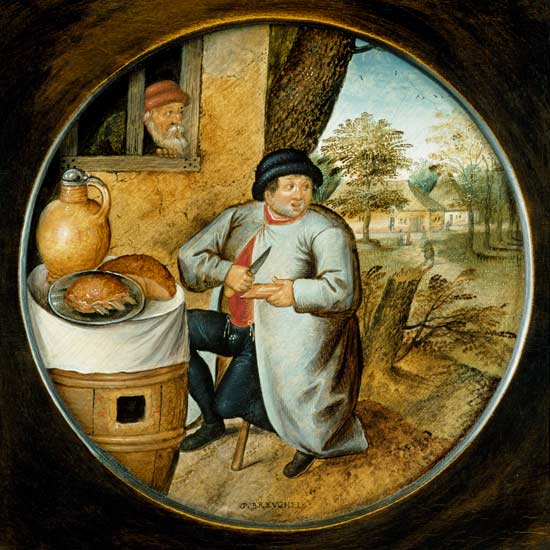 "The Man who Cuts Wood and Meat with the Same Knife" de Pieter Brueghel el Joven
