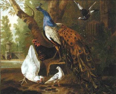 An Assembly of Birds in a Classical Park de Pieter Casteels