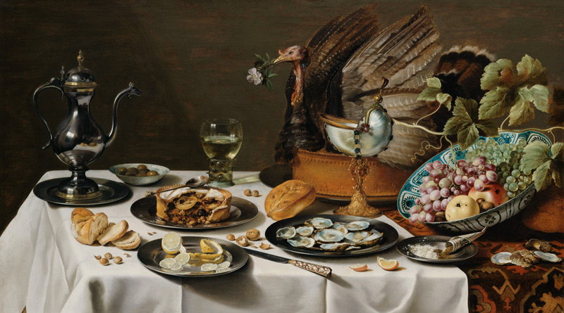 Still Life with Turkey Pie de Pieter Claesz