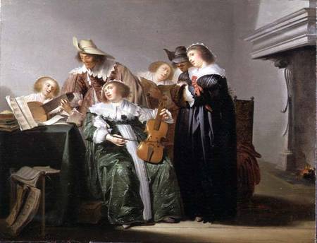 Elegant Figures Music Making in an Interior de Pieter Codde