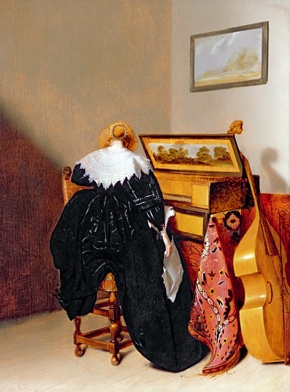 Lady seated by a Virginal de Pieter Codde