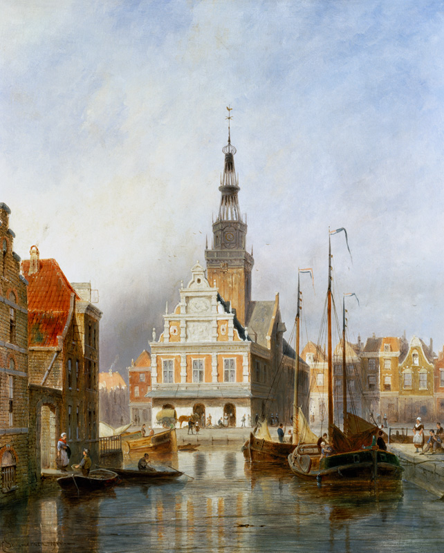 The Weighing House, Alkmaar, Holland de Pieter Cornelis Dommerson