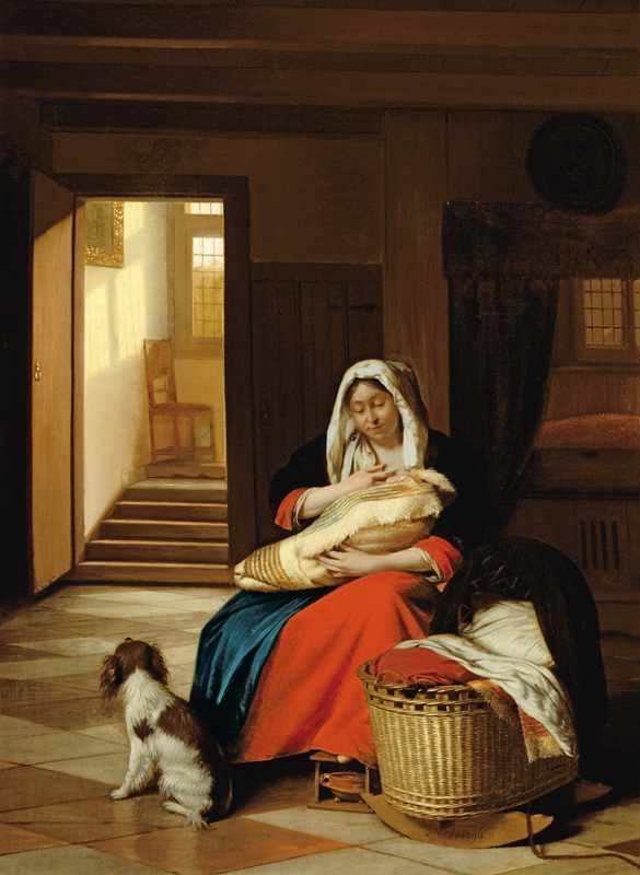 Mother Nursing Her Child, 1674-76 de Pieter de Hooch