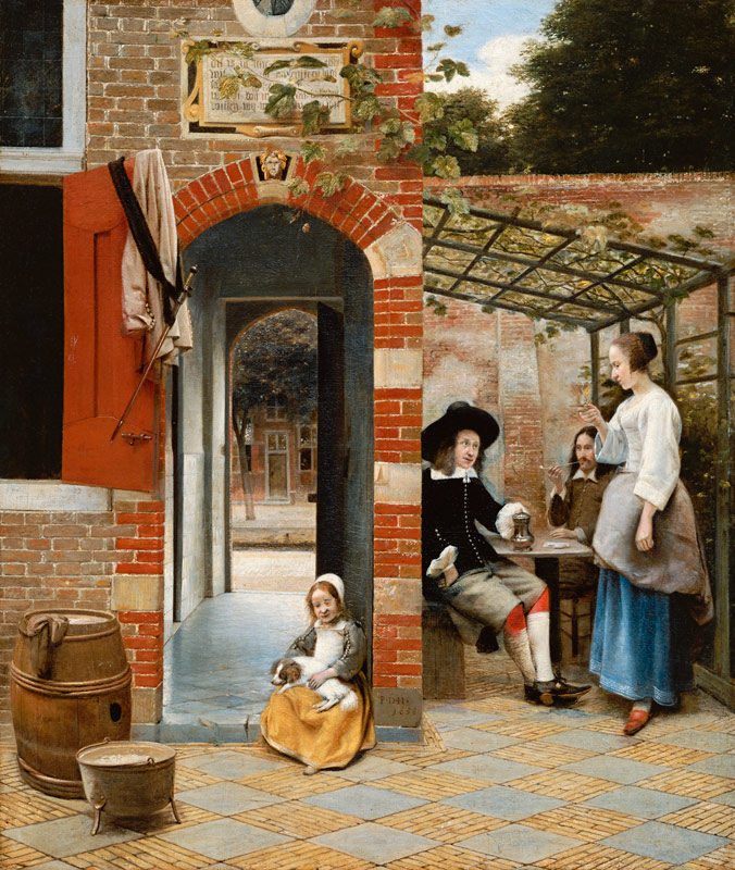 The Courtyard of a House in Delft de Pieter de Hooch