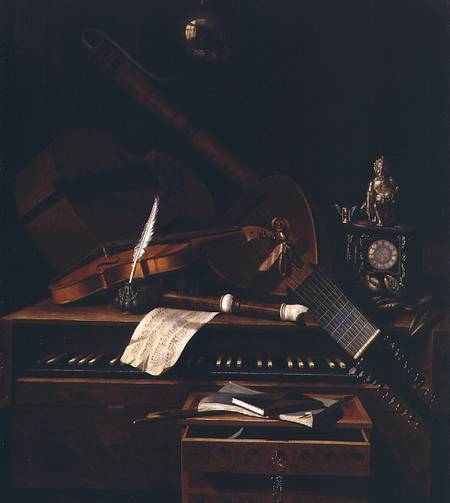Still life with musical instruments de Pieter Gerritsz. van Roestraten