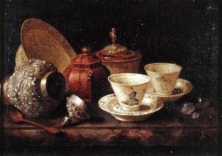 Still Life with Tea Cups de Pieter Gerritsz. van Roestraten