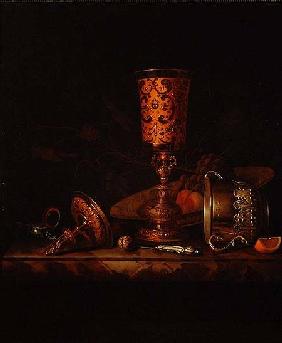 Still Life with Silver Goblets and Time Piece goblet