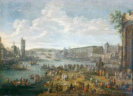 View of the Louvre and the Tour de Nesles from the Ile de la Cite de Pieter II Casteels