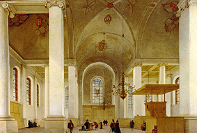 Inside of the new church (Nieuwe Kerk) of Haarlem. de Pieter Jansz. Saenredam