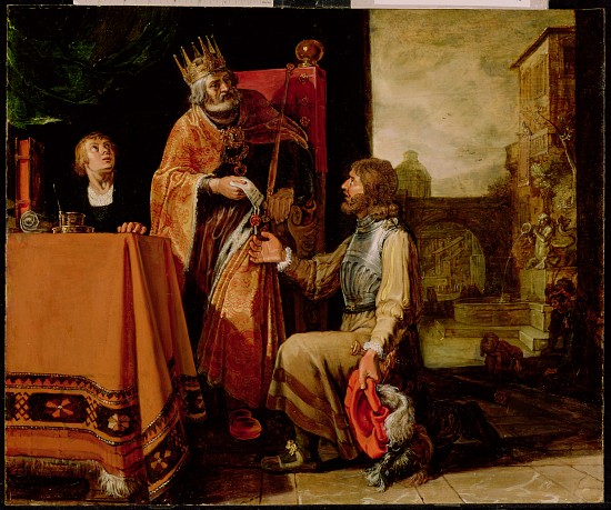 King David Handing the Letter to Uriah de Pieter Lastman