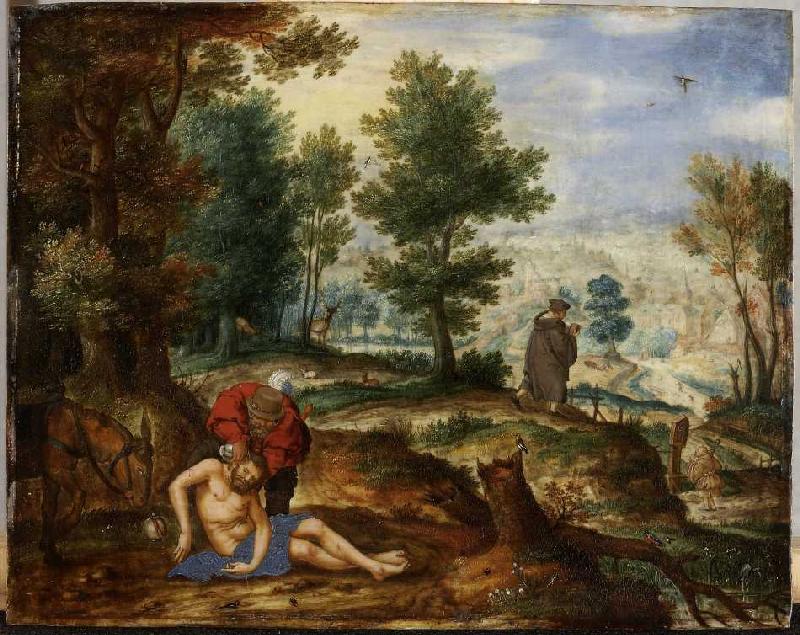 Landschaft mit barmherzigen Samariter. de Pieter Stevens