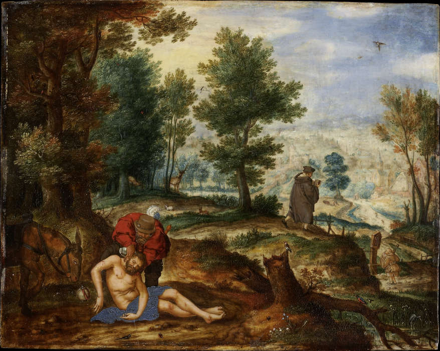 Landscape with the Good Samaritan de Pieter Stevens