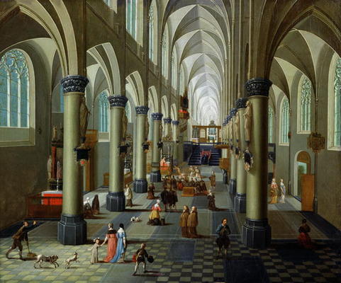 Interior of a Church (oil on panel) de Pieter the Elder Neeffs