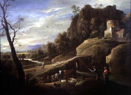 Landscape with Farmers tending their Animals de Pieter the Younger Mulier