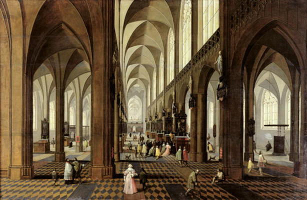 Interior of Antwerp Cathedral, c.1650 (oil on panel) de Pieter the Younger Neeffs
