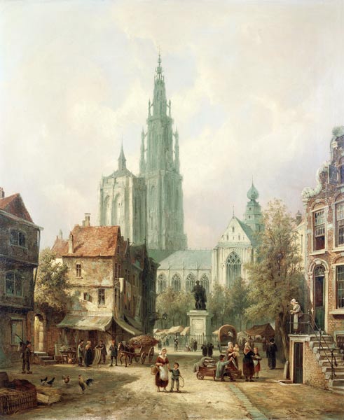 Eine Ansicht von Antwerpen de Pieter Cornelis Dommershuijzen
