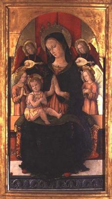Madonna and Child with Angels (tempera on panel) de Pietro Alemanny