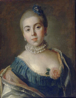 Bildnis der Prinzessin A. Golitzina (1739-1816) de Pietro Antonio Conte Rotari