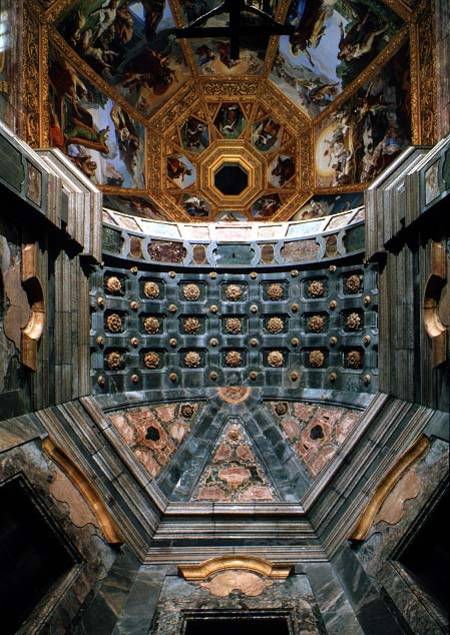 View of the interior showing the coffered vault above the altar designed by Matteo Nigetti (1560-164 de Pietro  Benvenuti