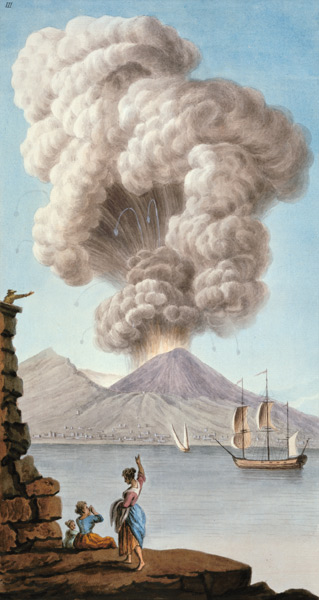 Eruption of Vesuvius, Monday 9th August 1779, plate 3, published as a supplement to 'Campi Phlegraei de Pietro Fabris