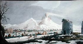 Vesuvius in Snow, plate V from 'Campi Phlegraei: Observations on the Volcanoes of the Two Sicilies',