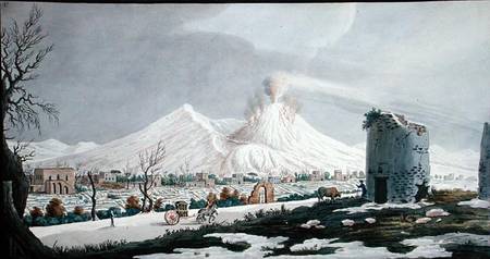 Vesuvius in Snow, plate V from 'Campi Phlegraei: Observations on the Volcanoes of the Two Sicilies', de Pietro Fabris