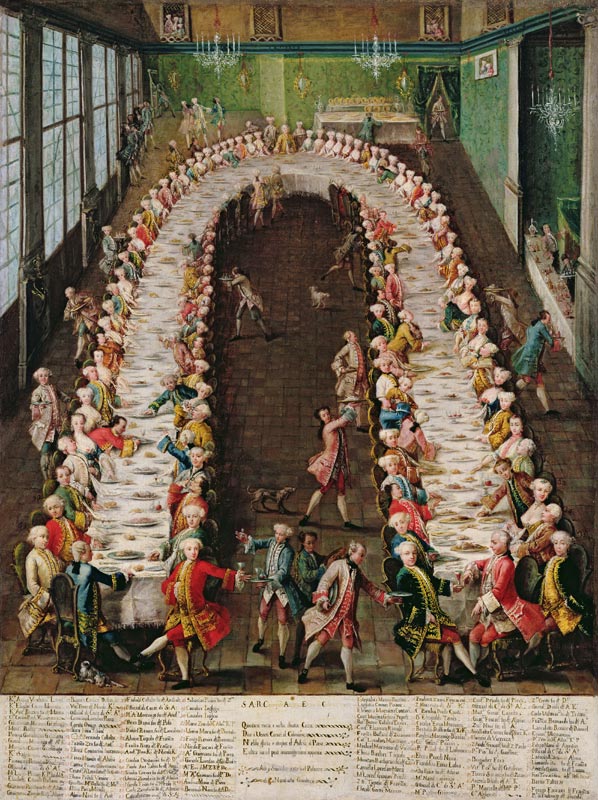 The Banquet at Casa Nani, Given in Honour of their Guest, Clemente Augusto, Elector Archbishop of Co de Pietro Longhi