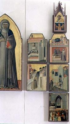 Scenes from the Life of the Blessed Humility: detail of right hand side, spire depicts St. Luke and de Pietro Lorenzetti