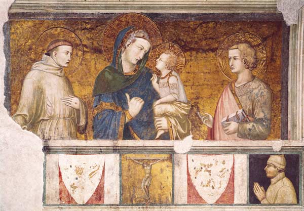 Virgin and Child with St. Francis and St. John the Evangelist de Pietro Lorenzetti