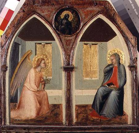 The St. Giusto Polytych, detail showing the Annunciation de Pietro Lorenzetti