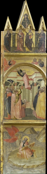 Saint John the Evangelist on Patmos, his Ascension de Pietro Lorenzetti