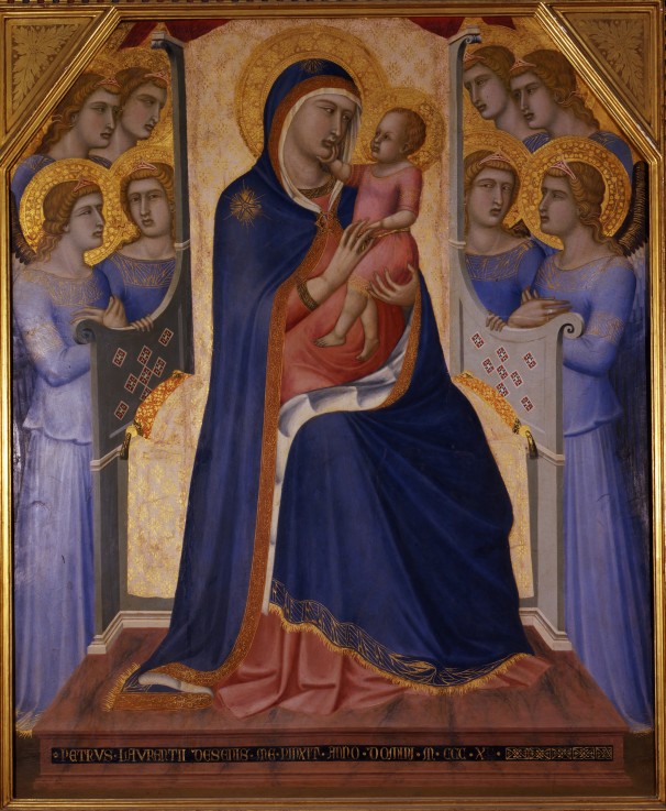 Madonna and Child Enthroned with Angels de Pietro Lorenzetti