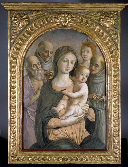 The Virgin and Child with SS. Jerome, Bernardino of Siena, Catherine of Alexandria and Francis, 15th de Pietro di Francesco degli Orioli