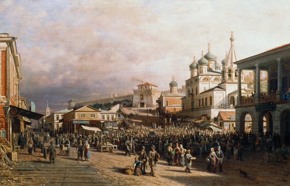 Market in Nishny, Novgorod de Piotr Petrovitch Weretshchagin