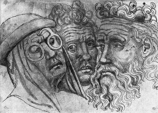 Heads of three men, from the The Vallardi Album de Pisanello