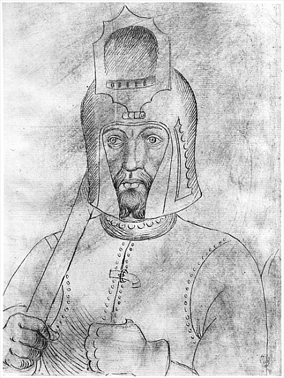Soldier wearing a visored helmet, from the The Vallardi Album de Pisanello