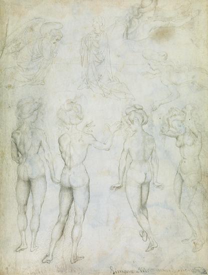 Four Studies of a Female Nude, an Annunciation and Two Studies of a Woman Swimming