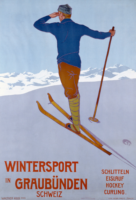 Wintersport In Graubunden de Arte del cartel