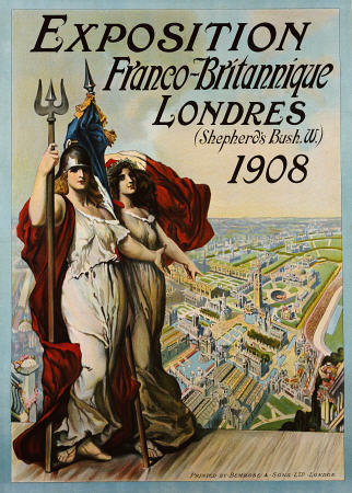 Exposition Franco-Britannique, Londres, (Shepherd''s Bush) 1908 de Arte del cartel