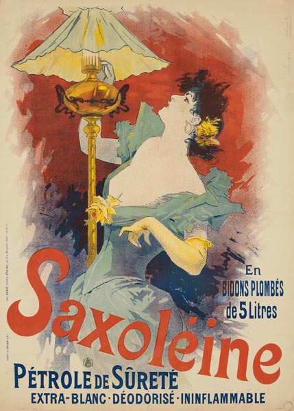Poster advertising 'Saxoleine Safety Lamp Oil' de Arte del cartel