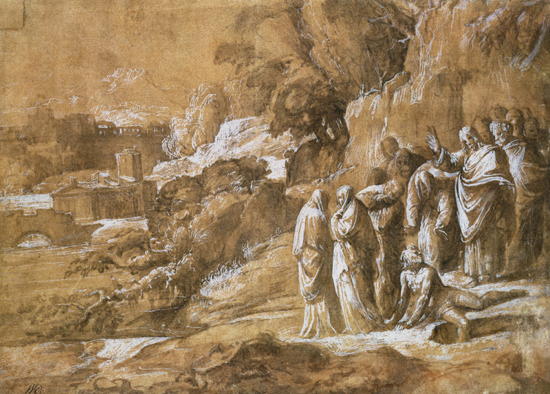 The Raising of Lazarus de Polidoro  da Caravaggio