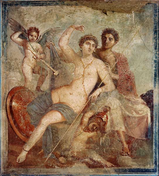 Are and Aphrodite de Pintura mural Pompei