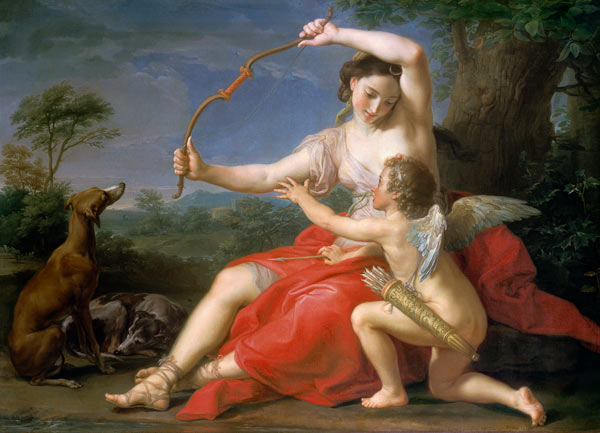 Diana breaks Cupidos bends de Pompeo Girolamo Batoni